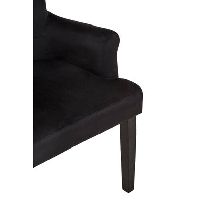 Black Velvet Dining Chair with Ring Back | Doucet