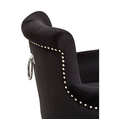 Black Velvet Dining Chair with Ring Back | Doucet
