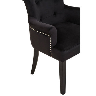 Black Velvet Dining Chair with Ring Back | Doucet