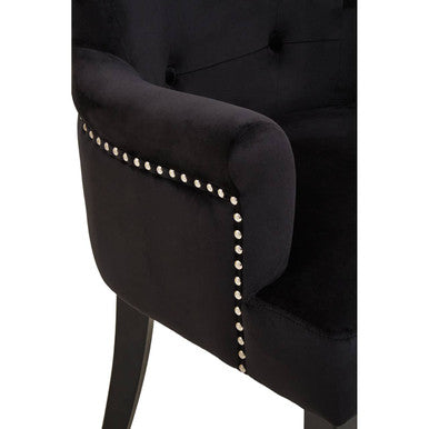 Black Velvet Dining Chair with Ring Back | Doucet