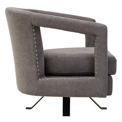 Hestia Ash Velvet Swivel Chair with Matte Black Base