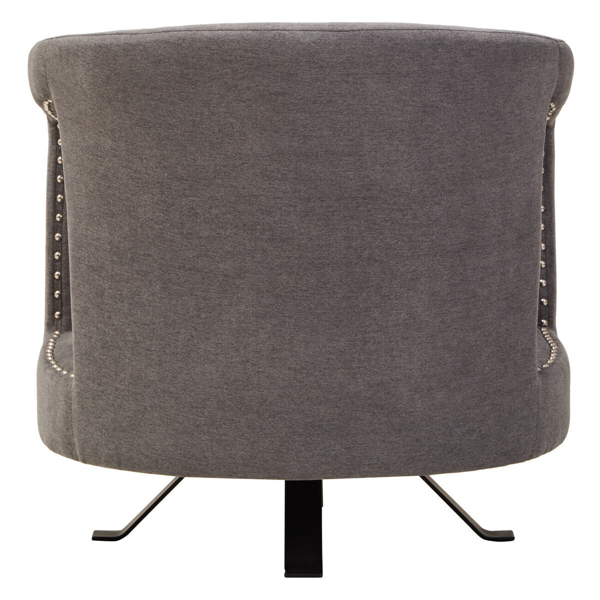 Hestia Ash Velvet Swivel Chair with Matte Black Base