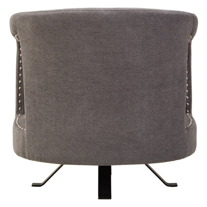Hestia Ash Velvet Swivel Chair with Matte Black Base