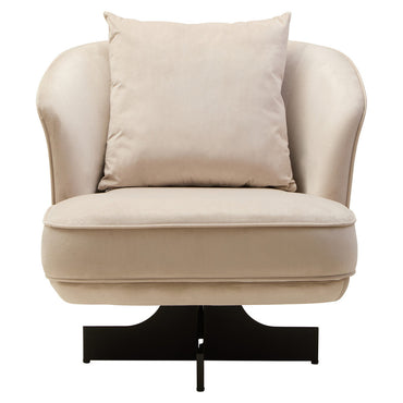 Cream Velvet Swivel Chair | Hale