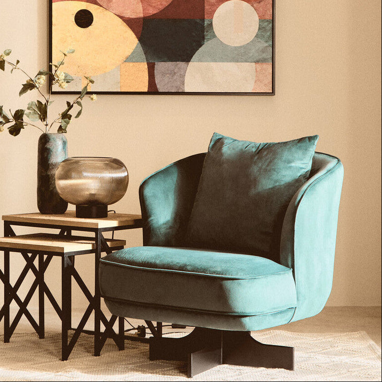 Azure Velvet Swivel Chair | Hale