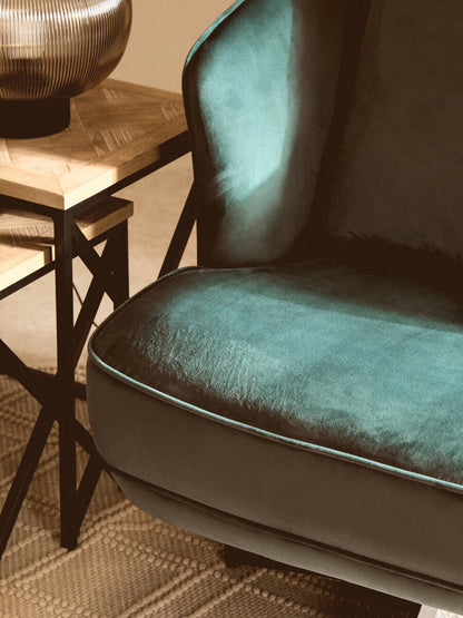 Azure Velvet Swivel Chair | Hale