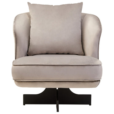Grey Velvet Swivel Chair | Hale