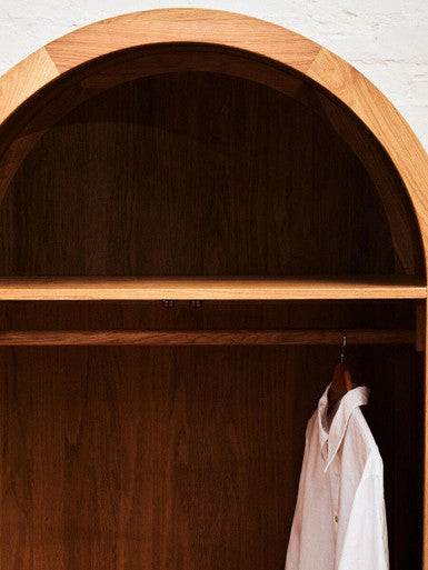 Rattan and Oak Wood 2 Door Wardrobe | Lyon