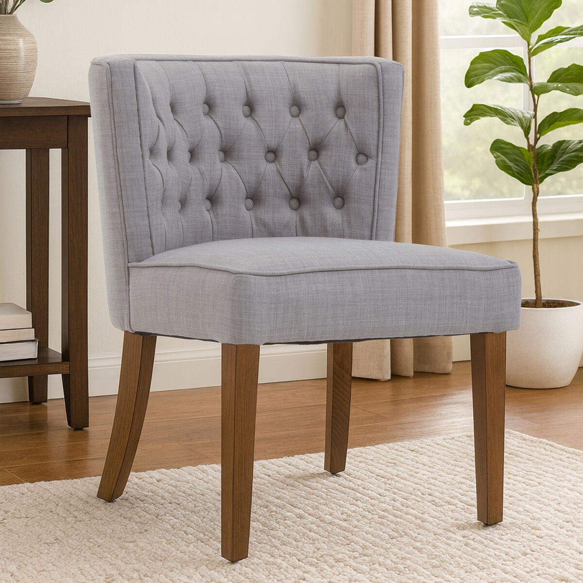 Grey Fabric Curved Dining Chair | Parkside