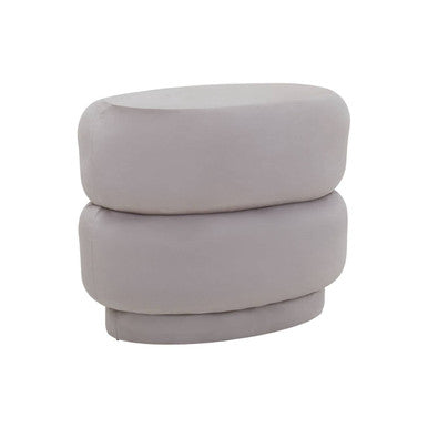 Hartford Mink Grey Velvet Pouffe With Footrest