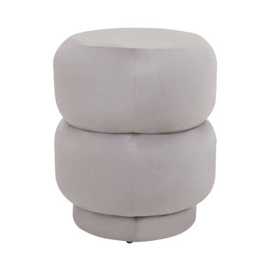 Hartford Mink Grey Velvet Pouffe With Footrest