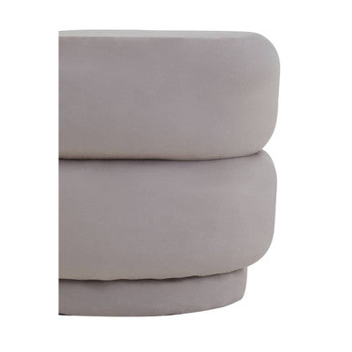 Hartford Mink Grey Velvet Pouffe With Footrest