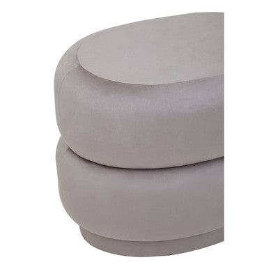 Hartford Mink Grey Velvet Pouffe With Footrest