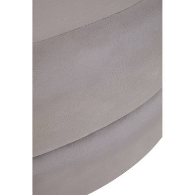 Hartford Mink Grey Velvet Pouffe With Footrest