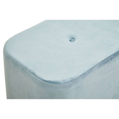Hartford Blue Velvet Pouffe with Button Tufting