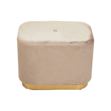 Hartford Mink Velvet Pouffe with Button Tufting