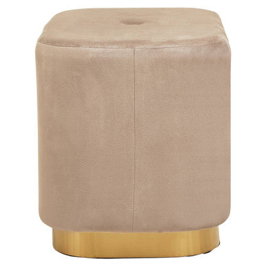 Hartford Mink Velvet Pouffe with Button Tufting