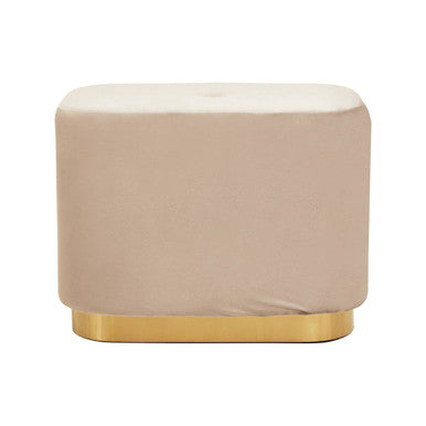 Hartford Mink Velvet Pouffe with Button Tufting