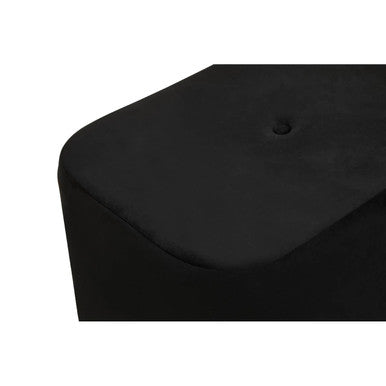 Hartford Black Velvet Pouffe with Button Tufting
