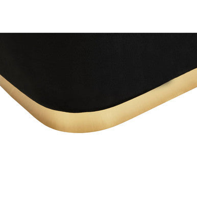 Hartford Black Velvet Pouffe with Button Tufting