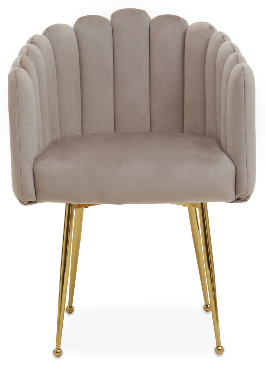 Mink Velvet Scalloped Dining Chair | Bari