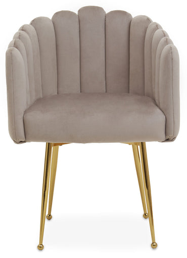 Mink Velvet Scalloped Dining Chair | Bari