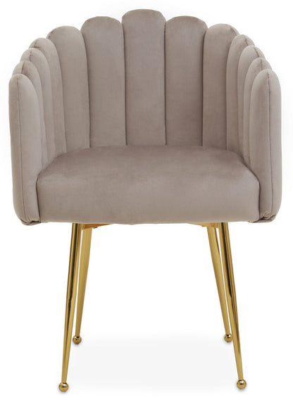 Mink Velvet Scalloped Dining Chair | Bari