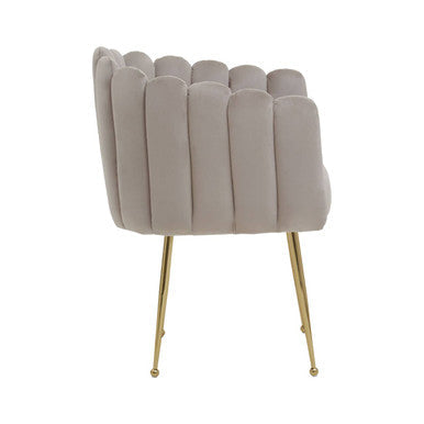 Mink Velvet Scalloped Dining Chair | Bari