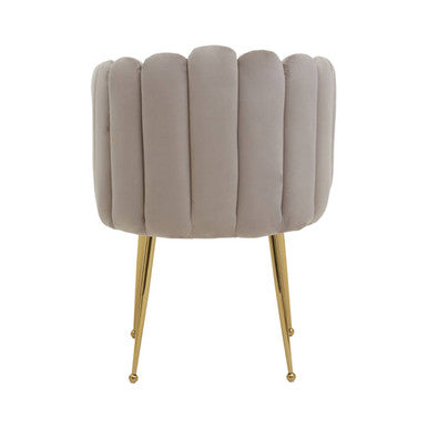 Mink Velvet Scalloped Dining Chair | Bari
