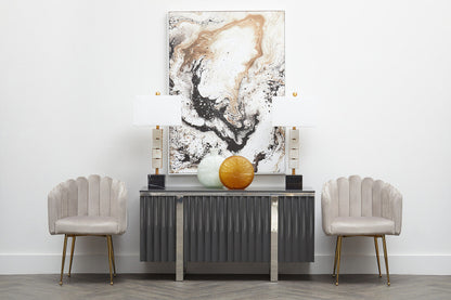 Mink Velvet Scalloped Dining Chair | Bari