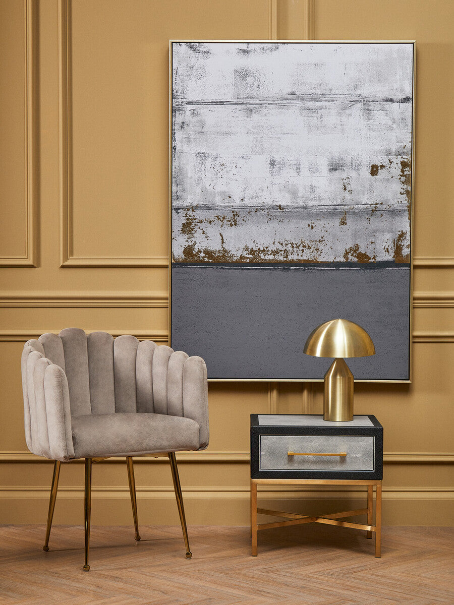 Mink Velvet Scalloped Dining Chair | Bari