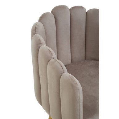 Mink Velvet Scalloped Dining Chair | Bari