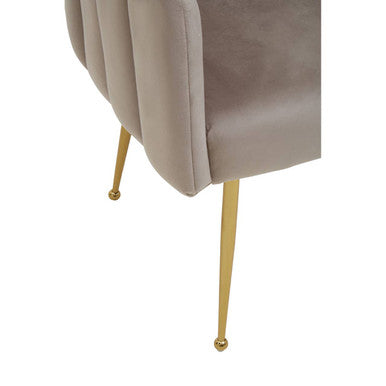 Mink Velvet Scalloped Dining Chair | Bari