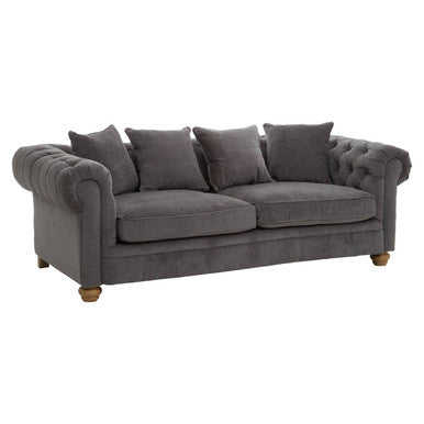 3 Seater Grey Fabric Sofa | Spencer