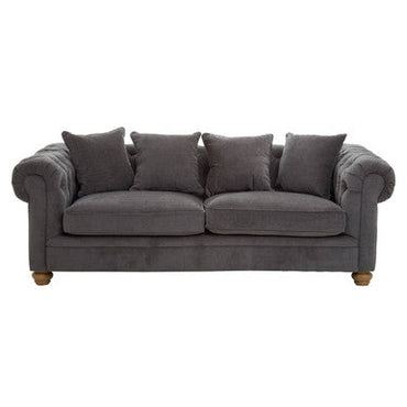 3 Seater Grey Fabric Sofa | Spencer