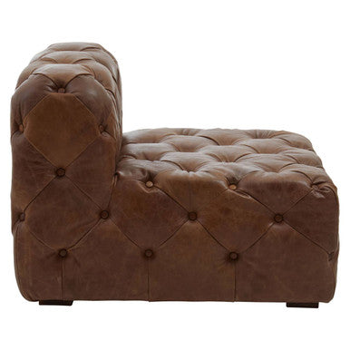 Brown Leather Modern Chesterfield Modular Sofas Chair | Hoxton