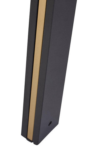 Grey Marble Effect Ceramic Top Dining Table with Black Metal Legs and Gold Detail | Imperia