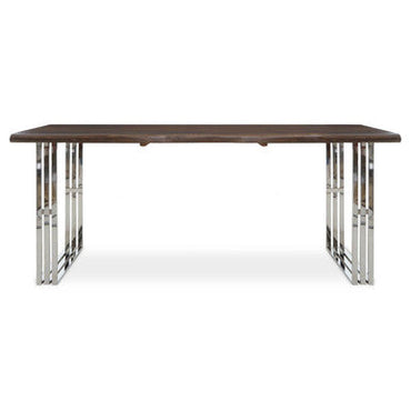 Natural Wood Top Dining Table with Stainless Steel Looped Base | Hampstead