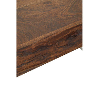 Natural Wood Top Coffee Table with Silver Stainless Steel Looped Base | Hampstead