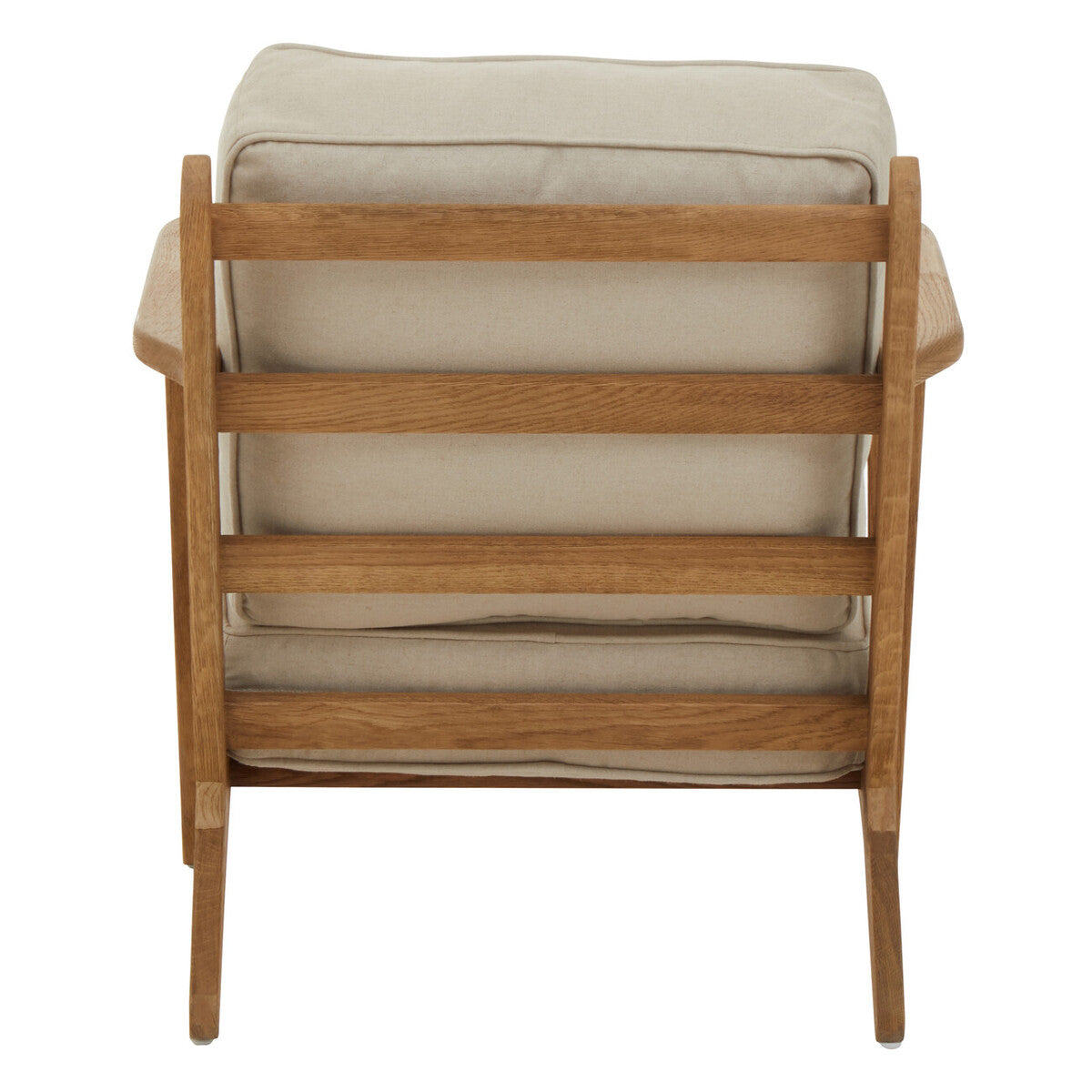 Hector Natural Linen Armchair With Dark Oak Wood Frame