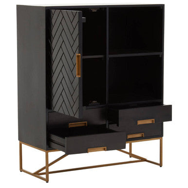 Black Mango Wood Cabinet | Kochi