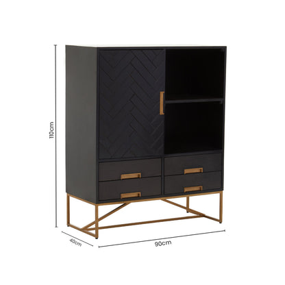 Black Mango Wood Cabinet | Kochi