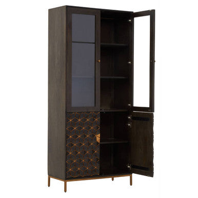 Grey Finish Mango Wood Tall Cabinet | Patna