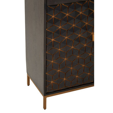 Grey Finish Mango Wood Tall Cabinet | Patna