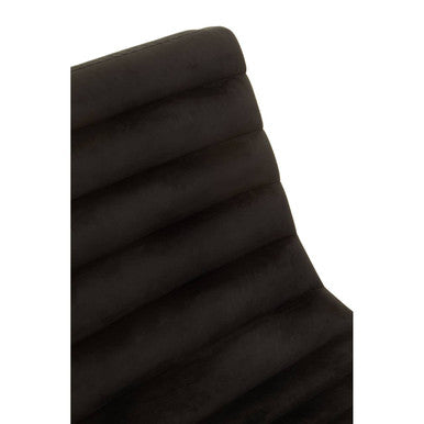 Vogue Black Velvet Lounge Chair with Matte Gold Stainless Steel Frame