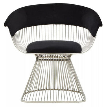Vogue Black Velvet Chair with Curved Back
