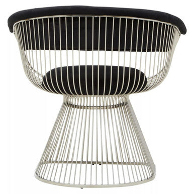 Vogue Black Velvet Chair With Curved Back