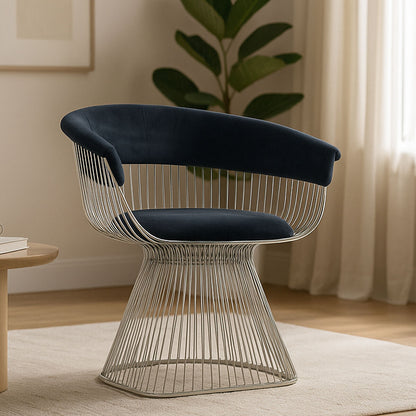 Vogue Black Velvet Chair With Curved Back