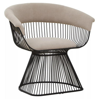Vogue Mink Velvet Chair with Curved Back