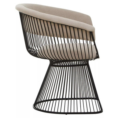 Vogue Mink Velvet Chair with Curved Back